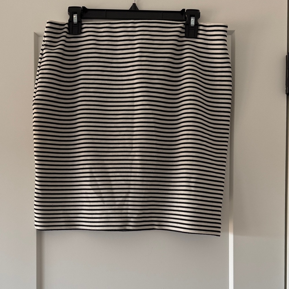 Cynthia Rowley Black and White Striped Pencil Skirt